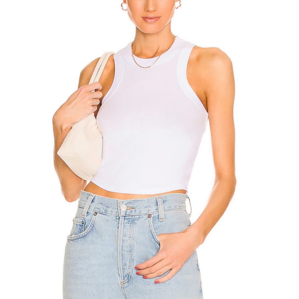 LNA Detra Ribbed Cropped Tank Top